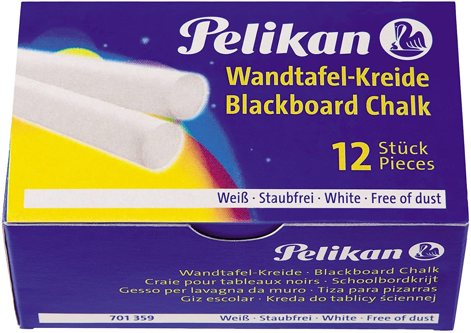 Tafelkreide Pelikan® - WEISS -  mit 12 Kreiden für Kreide Tafelfolien