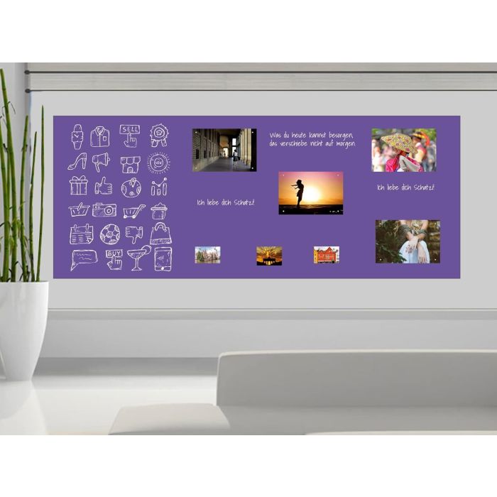 Lila Folie 120x30 cm - magnetisch & selbstklebend