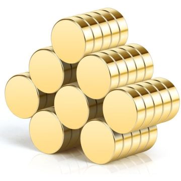 10er Pack Hochleistungs-Scheiben Magnet GOLD 10x3mm