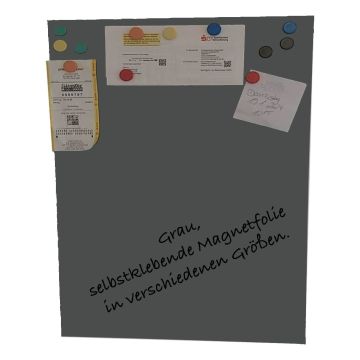 Graue Folie 50x40 cm - magnetisch & selbstklebend